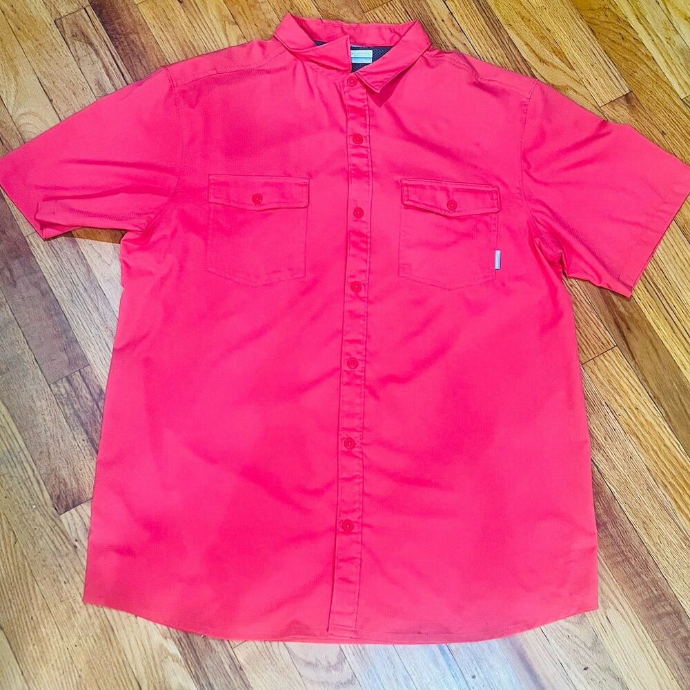 Columbia Silver Ridge Men’s XL Red Short Sleeve Hiking Fishing Shirt